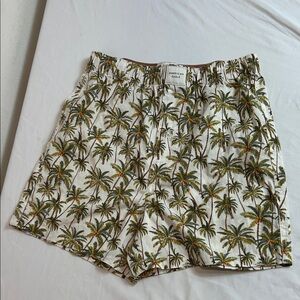American Eagle Outfitters Palm Tree Print Men’s Boxer Shorts - White and Green